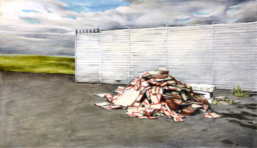 Dessin intitulée "Red Boxes" par Olga Miasnikova (agll), Œuvre d'art originale, Marqueur