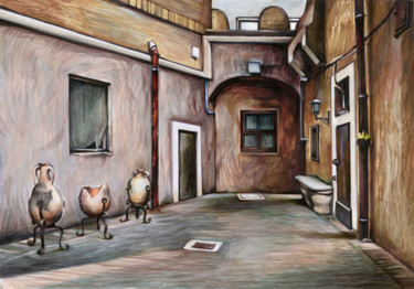 Рисунок под названием "Castel Sant'Angelo" - Olga Miasnikova (agll), Подлинное произведение искусства, Маркер
