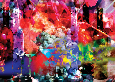 Digitale Kunst mit dem Titel "Wine2" von Temo D, Original-Kunstwerk, Digitale Malerei