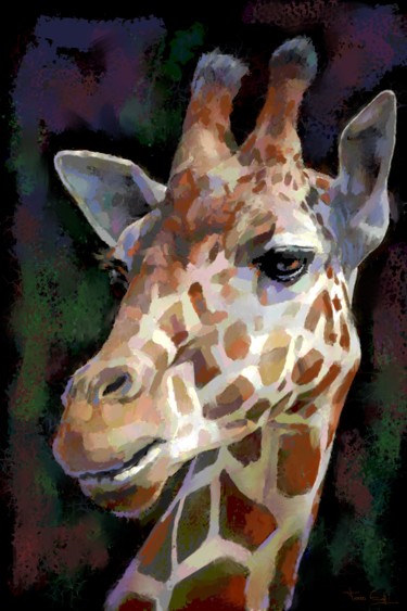 Arte digitale intitolato "Giraffe" da Teimouraz Edjibadze, Opera d'arte originale, Pittura digitale
