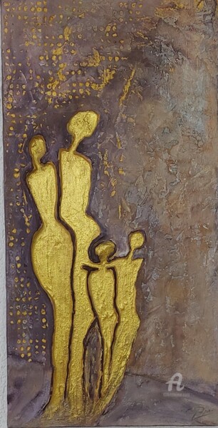 Malerei mit dem Titel "Hugged" von Patrik Magdalenić, Original-Kunstwerk, Acryl