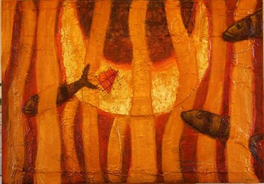 Pittura intitolato "La foresta dei luog…" da Franco Tempesta, Opera d'arte originale