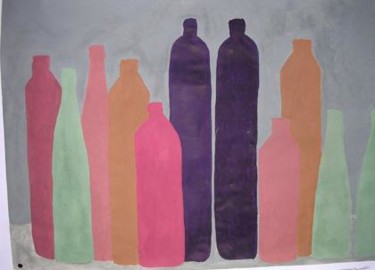 Painting titled "bottle painting 6" by Paul Stapleton, Original Artwork, Oil