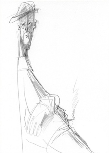Drawing titled "курильщик в баре" by Tensil, Original Artwork, Other
