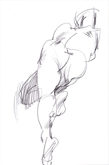 Drawing titled "обнажённая у окна" by Tensil, Original Artwork, Other
