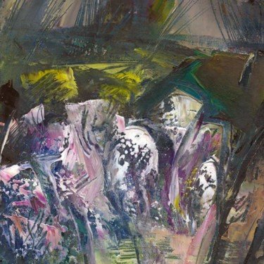 Картина под названием "мимо цветущего овра…" - Tensil, Подлинное произведение искусства, Масло