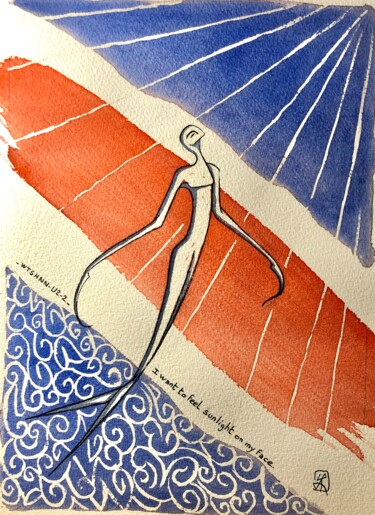 Desenho intitulada "WTSHNN-U2-2" por Ronan Le Gloanec, Obras de arte originais, Aquarela