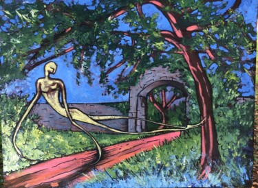 Peinture intitulée "En passant par Comb…" par Ronan Le Gloanec, Œuvre d'art originale, Acrylique Monté sur Châssis en bois