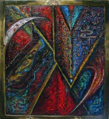 Pittura intitolato "nigredo" da Loreta Teodorova, Opera d'arte originale, Olio