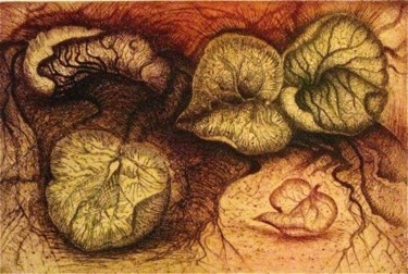 Disegno intitolato "foglie d'autunno" da Loreta Teodorova, Opera d'arte originale, Altro