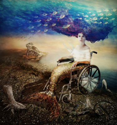 Digital Arts titled "Mermaid" by Loreta Teodorova, Original Artwork, Photo Montage
