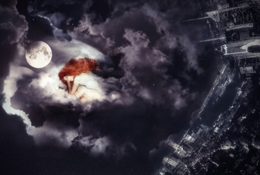 Arte digitale intitolato "Witch in the night" da Loreta Teodorova, Opera d'arte originale, Fotomontaggio