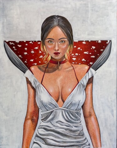 Pintura titulada "Мухоморная девушка" por Teonanakatl, Obra de arte original, Acrílico