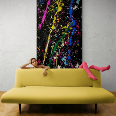 Painting titled "Color Carneval" by Teorema Fornasari, Original Artwork, Acrylic Mounted on Wood Stretcher frame
