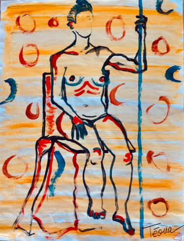 Pittura intitolato "Pouvoir  #ArtistSup…" da Téoua, Opera d'arte originale, Acrilico