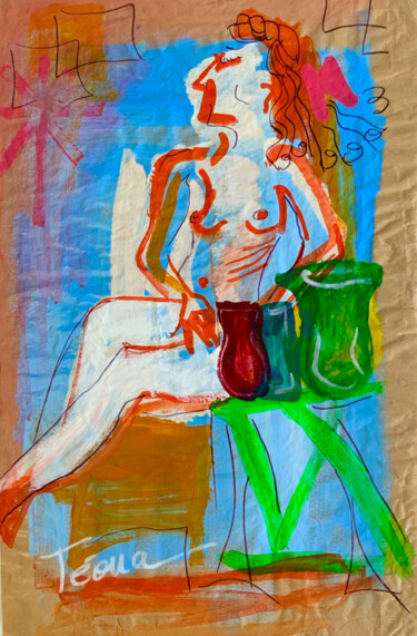 Malerei mit dem Titel "Madame Zinzin  #Art…" von Téoua, Original-Kunstwerk, Acryl