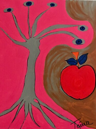 Arts numériques intitulée "Don't eat the apple…" par Téoua, Œuvre d'art originale, Peinture numérique