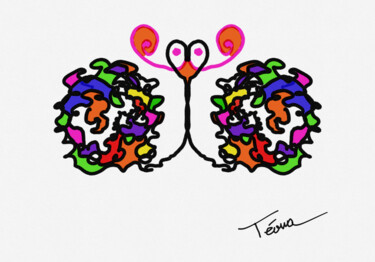 Arts numériques intitulée ""Brain storming"" par Téoua, Œuvre d'art originale, Peinture numérique