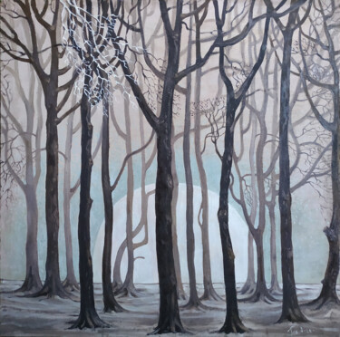 Peinture intitulée "Холодный лес" par Terdolla, Œuvre d'art originale, Huile