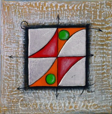 Painting titled "Metalligramme 2" by Térébenthine, Original Artwork, Oil