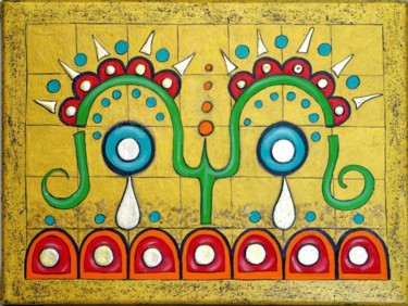 Peinture intitulée "Larmes végétales" par Térébenthine, Œuvre d'art originale, Huile Monté sur Châssis en bois