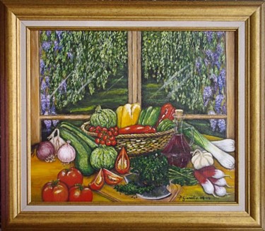 Painting titled "produits de la terre" by Térégia, Original Artwork