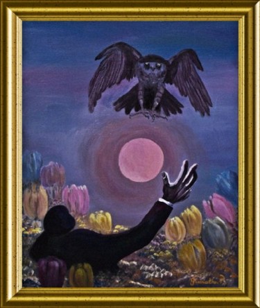 Painting titled "Pleine lune" by Térégia, Original Artwork