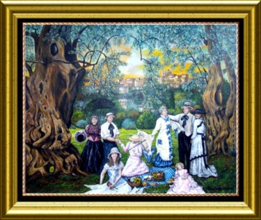 Peinture intitulée "Repas sur l'herbe a…" par Térégia, Œuvre d'art originale