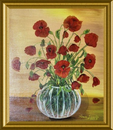 Peinture intitulée "bouquet de coquelic…" par Térégia, Œuvre d'art originale