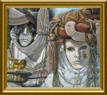 Painting titled "Carnaval en couple" by Térégia, Original Artwork