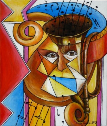 Painting titled "Musique en tête" by Térégia, Original Artwork