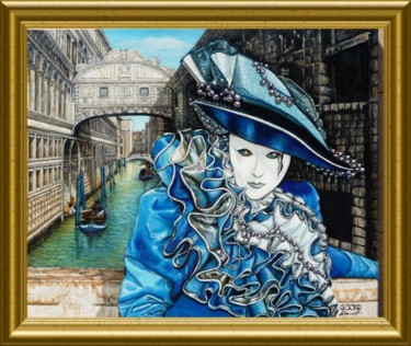 Peinture intitulée "Venise en bleu" par Térégia, Œuvre d'art originale