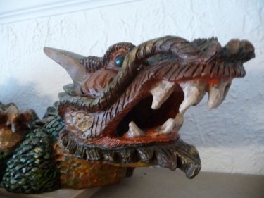 Sculpture titled "Tête du dragon" by Térégia, Original Artwork