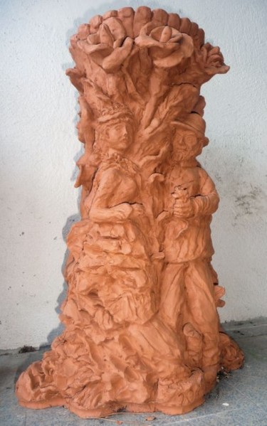 Sculpture titled "Cache pot" by Térégia, Original Artwork