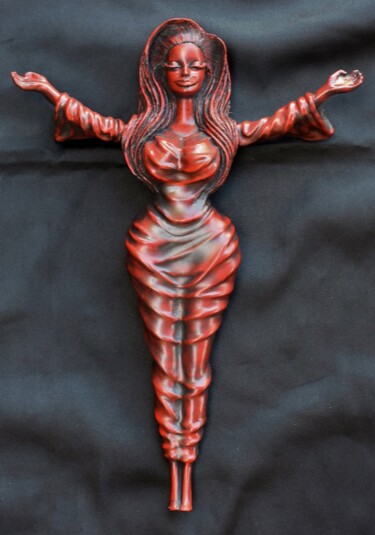 Скульптура под названием "Cinnabar Shesus" - Teresa Castaneda, Подлинное произведение искусства, Гипс