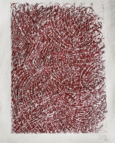 Drawing titled "Deep Red Nro 001" by Teresa Cruz, Original Artwork, Ink