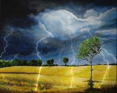 Malarstwo zatytułowany „Przed burzą” autorstwa Teresa Kopańska, Oryginalna praca, Olej