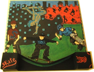 Pintura intitulada "Skate" por Iupilupi, Obras de arte originais