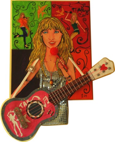 Pintura intitulada "Guitar" por Iupilupi, Obras de arte originais