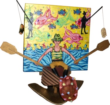 Pintura intitulada "O Pescador" por Iupilupi, Obras de arte originais