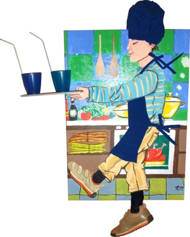 Pintura intitulada "O cozinheiro" por Iupilupi, Obras de arte originais