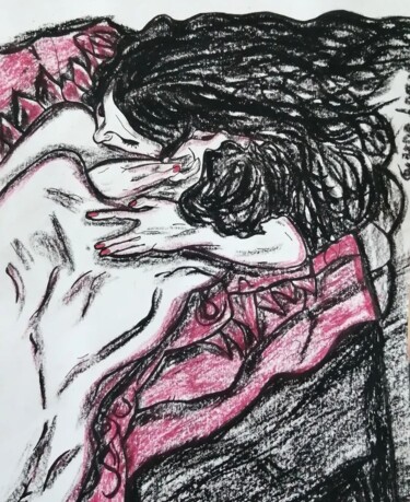 Peinture intitulée "Passionate lovers" par Teresa Lopes, Œuvre d'art originale, Huile