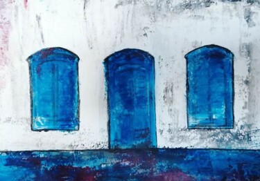 Malerei mit dem Titel "Portuguese Blues" von Teresa Lopes, Original-Kunstwerk, Acryl