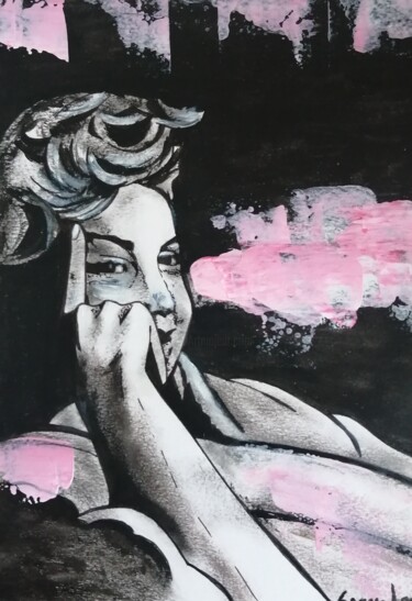 Pintura titulada "Marilyn in a robe" por Teresa Lopes, Obra de arte original, Acrílico