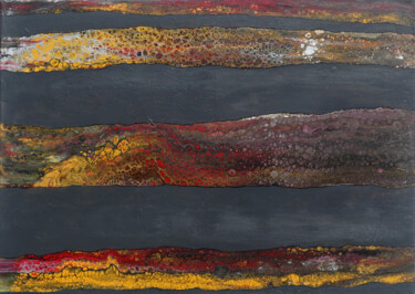 Ζωγραφική με τίτλο "Dragon Skin" από Teresa Maia, Αυθεντικά έργα τέχνης, Ακρυλικό Τοποθετήθηκε στο Ξύλινο φορείο σκελετό