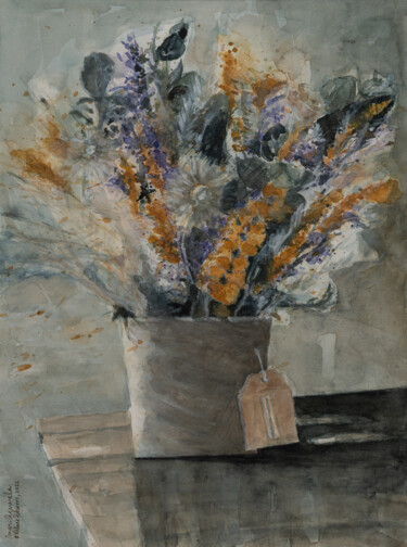 Painting titled "Nature_Flowers" by Teresa Maria Abreu (MariAguarela), Original Artwork, Watercolor