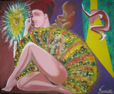 Painting titled "Espelho meu #artist…" by Teresa Rojão, Original Artwork, Acrylic