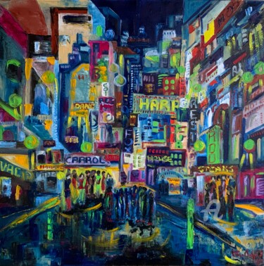 Pintura intitulada "Cityscape n. 3" por Teresa Volpe, Obras de arte originais, Óleo Montado em Armação em madeira