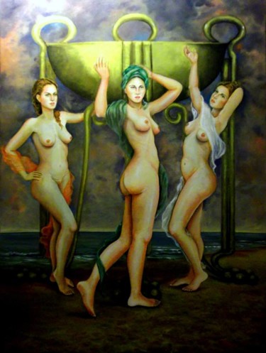 Pittura intitolato "muse" da Teresa Riganello, Opera d'arte originale, Olio