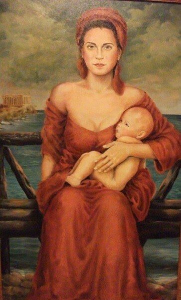 Pittura intitolato ""Fuori dal tempo"" da Teresa Riganello, Opera d'arte originale, Olio